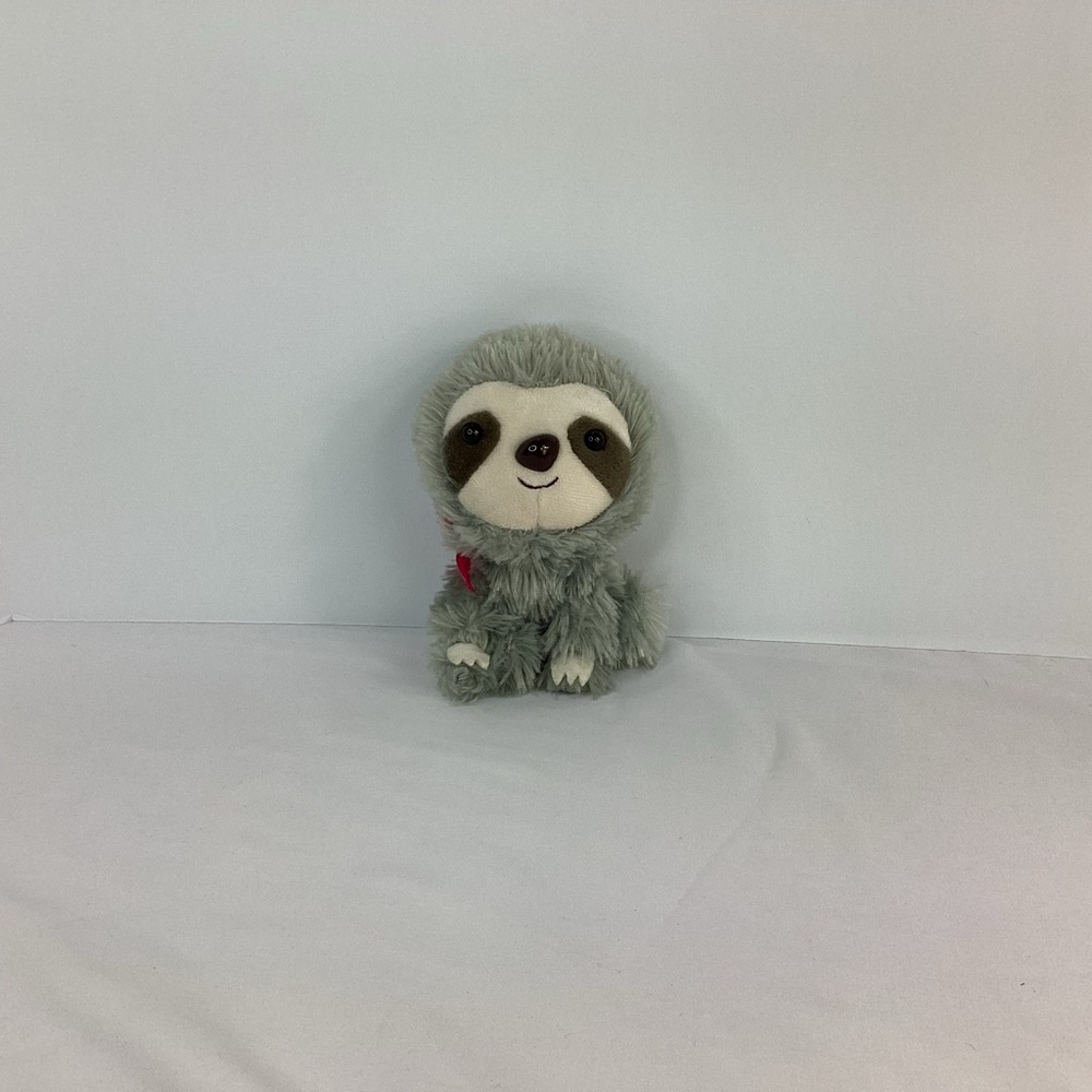 Mega Toys Sloth Gray w Pink Bow Just For You Plush 6" Stuffed Animal Toy Grey - Picture 4 of 9